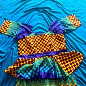 polkadot traditional African skirt and top